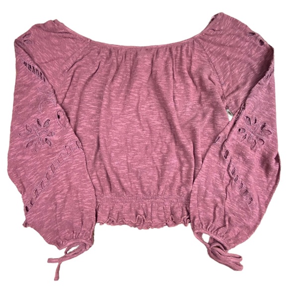 FREE PEOPLE Jewel Eyelet Peasant Long Sleeve Top - Picture 8 of 11